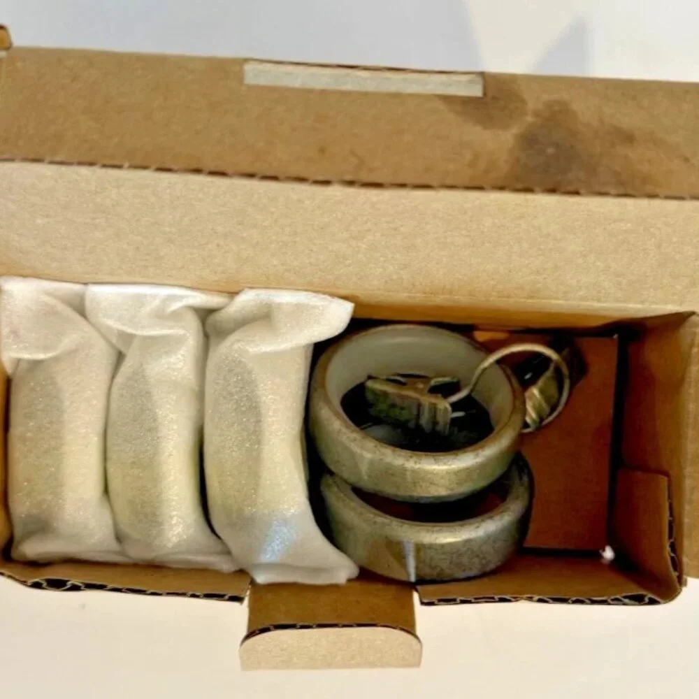 Restoration Hardware RH Dakota Clip Rings Small Vintage Nickel Set of 5 Open Box